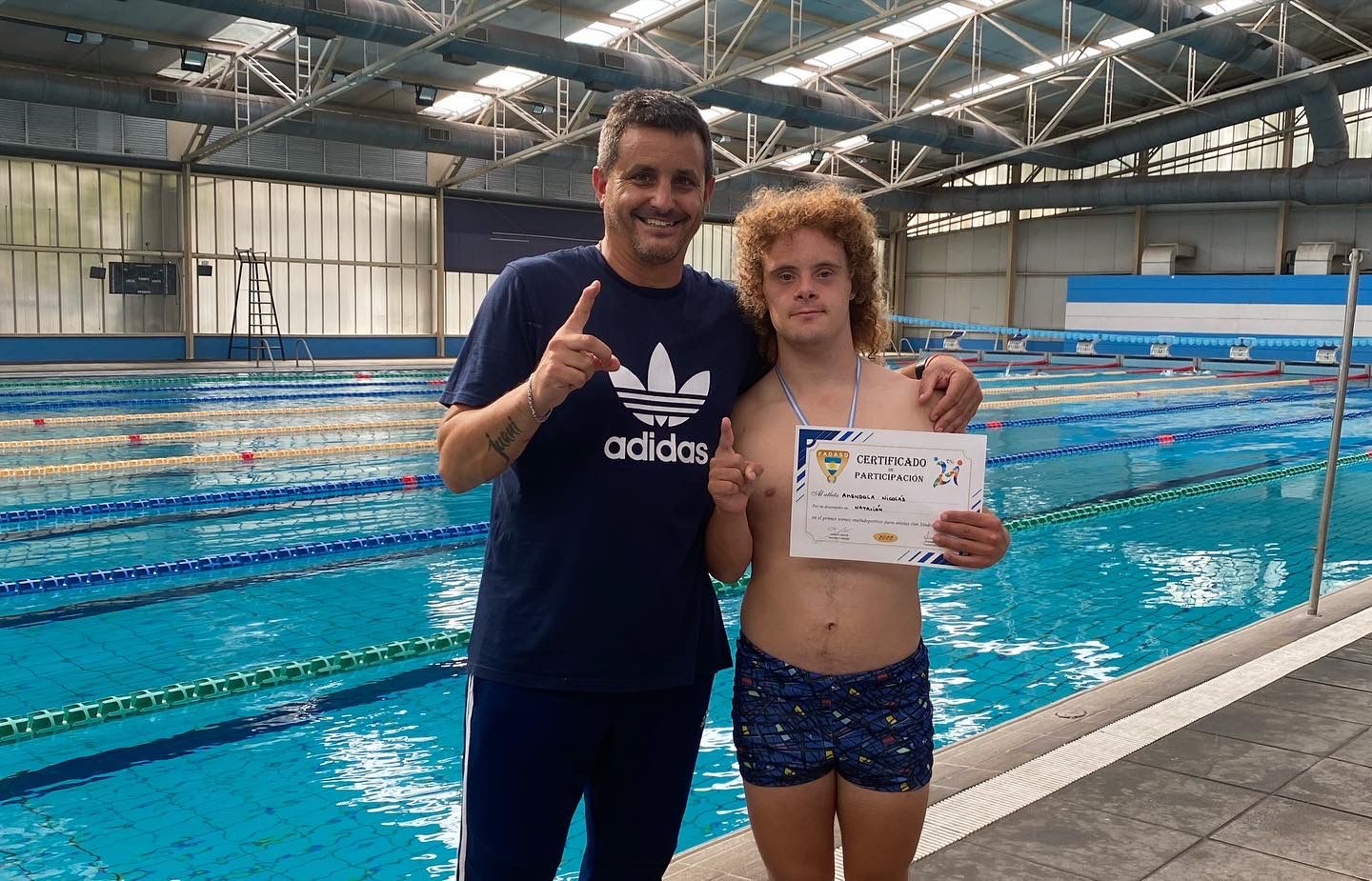 Nicolás Améndola es el nadador con síndrome de down más rápido del país
