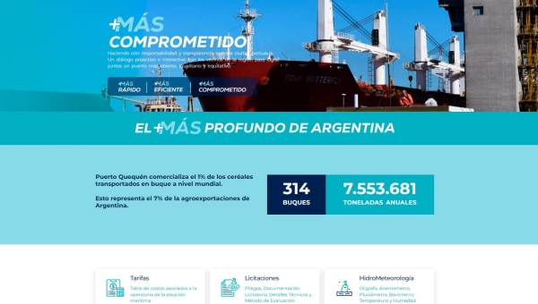 Puerto Quequén presenta su nuevo sitio web oficial