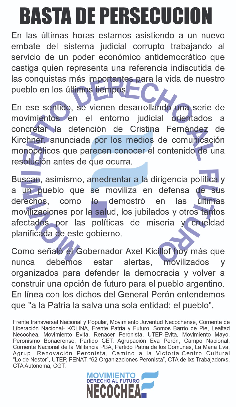 BASTA DE PERSECUCION