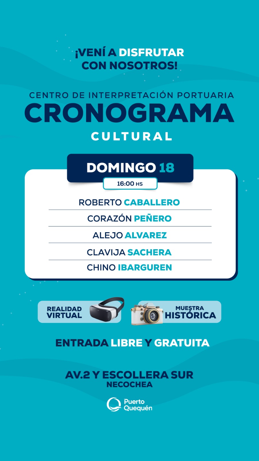 Este fin de semana, el Centro de Interpretación Portuaria (CIP) de Puerto Quequén invita a la comunidad a disfrutar de un cronograma cultural especial.