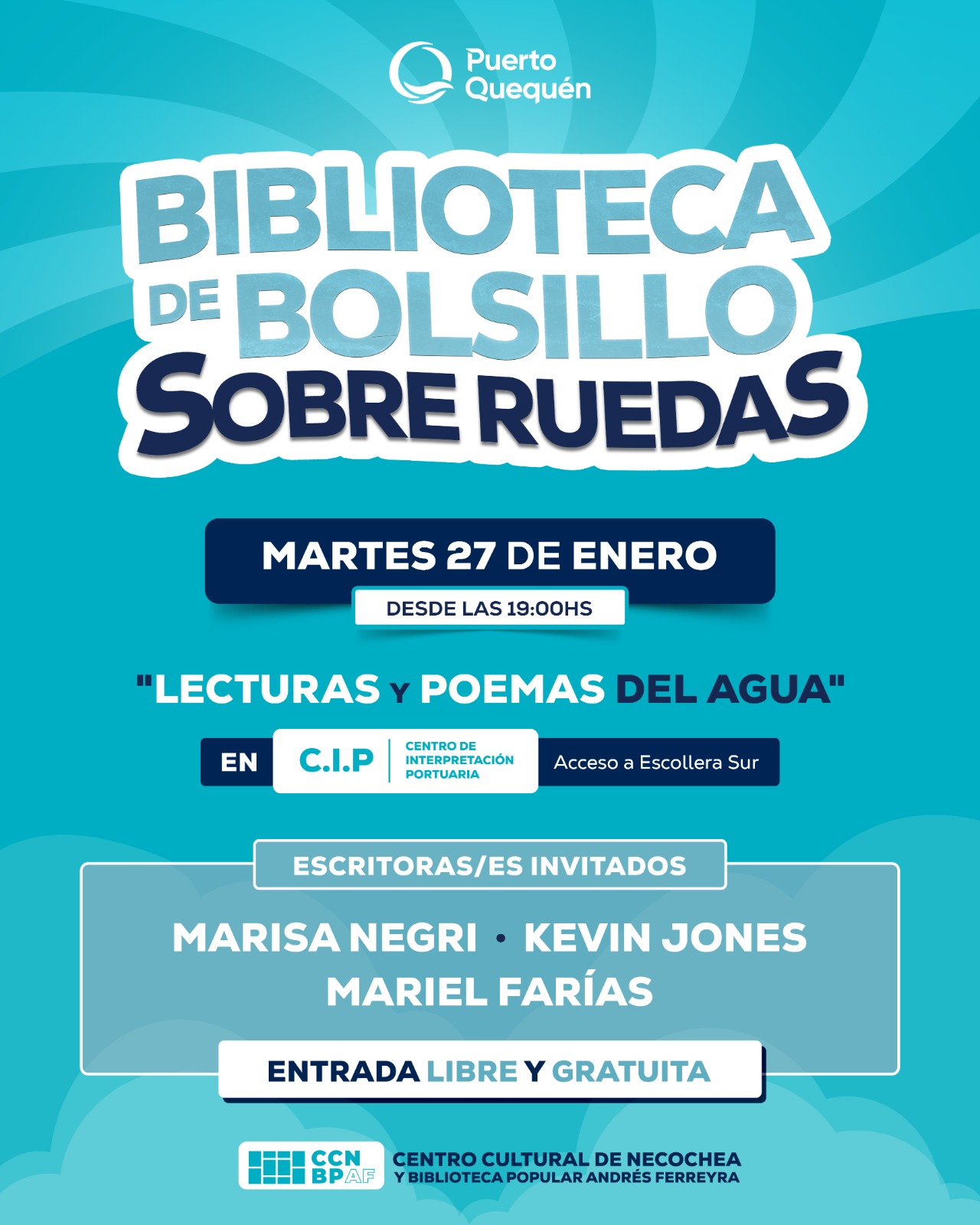 PUERTO QUEQUÉN INVITA A LA "BIBLIOTECA DE BOLSILLO SOBRE RUEDAS"